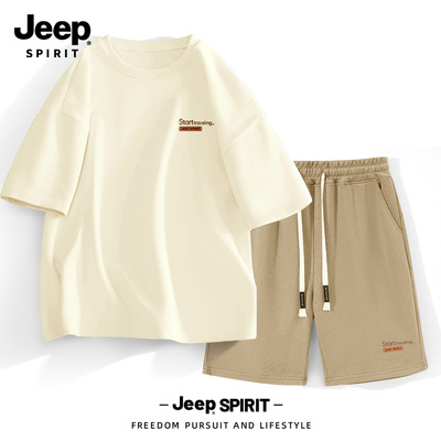 Jeep吉普夏季套装男款短袖T恤