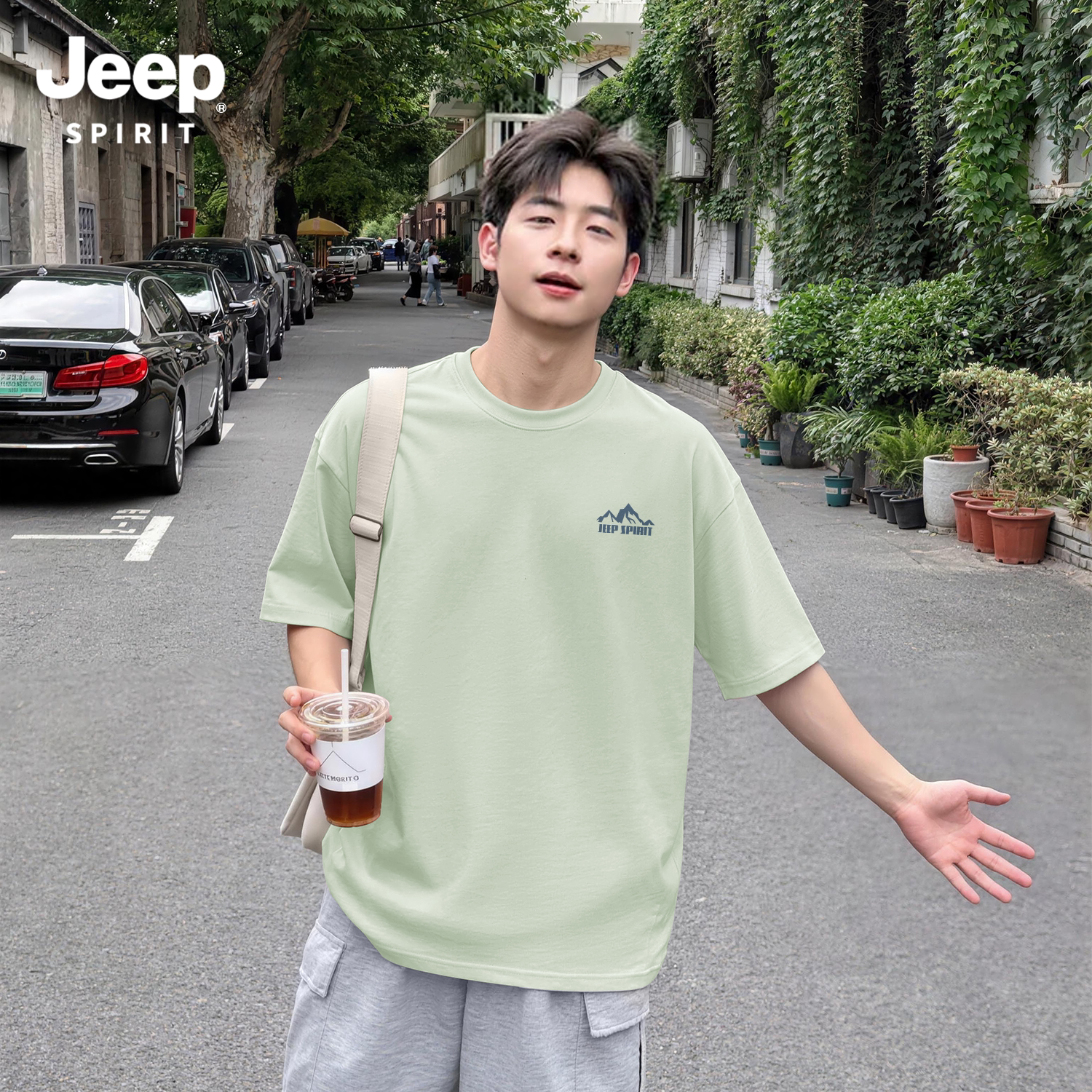 Jeep吉普重磅纯棉短袖t恤男2026
