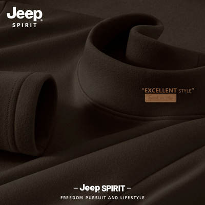 Jeep吉普半高领绒德打底衫男款