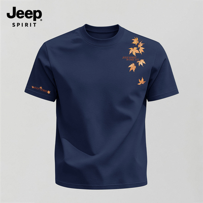 Jeep吉普纯棉短袖男高级日常穿搭
