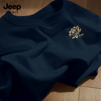 Jeep吉普重磅纯棉短袖t恤男2026