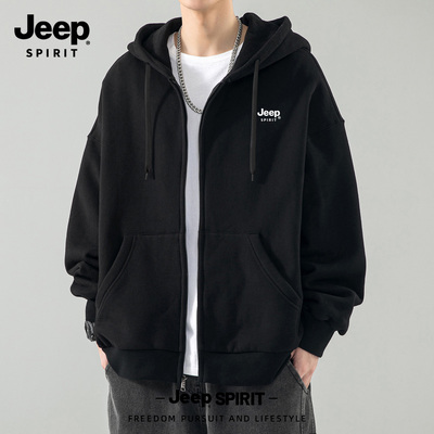Jeep吉普连帽开衫卫衣男款