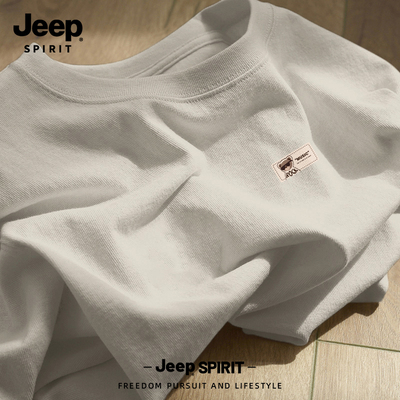 Jeep吉普男士短袖纯棉休闲上衣