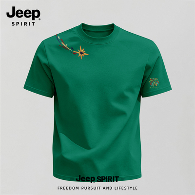Jeep吉普男士纯棉短袖别致上衣服