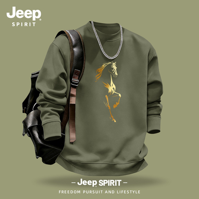 Jeep吉普马年限定圆领卫衣男2026