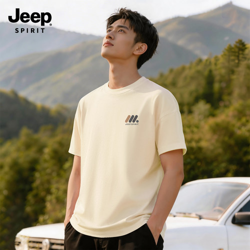 Jeep吉普男士短袖纯棉休闲上衣