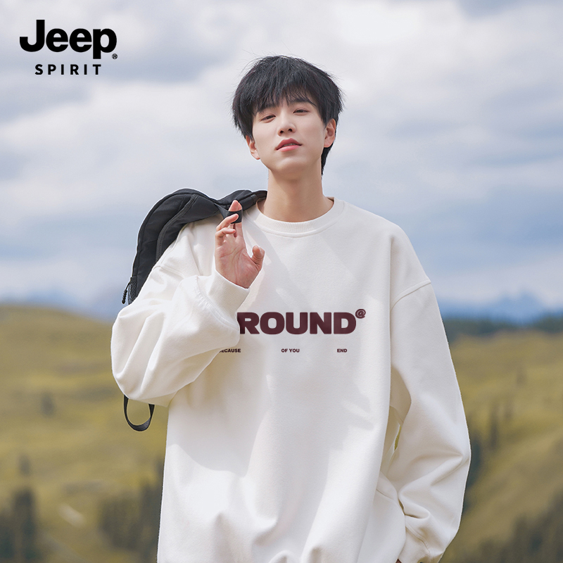 Jeep吉普美式圆领卫衣男士2025