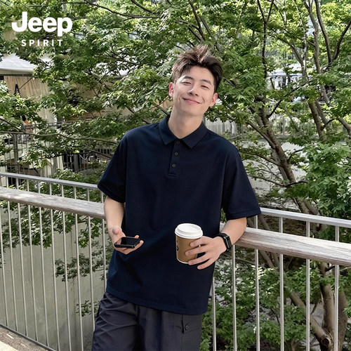 Jeep吉普老钱风polo衫男士基础款