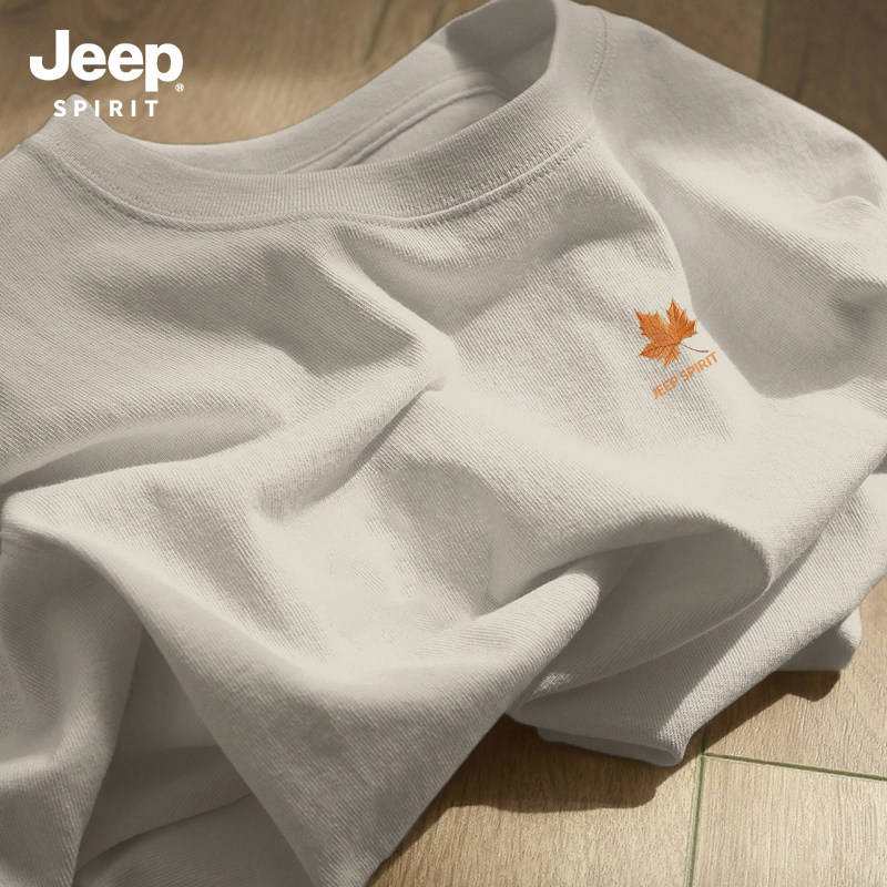 Jeep吉普简约宽松重磅纯棉短袖t恤男2026春季美式半袖慵懒风上衣,男装,T恤,淘宝优惠券,粉丝福利购,淘宝优惠卷