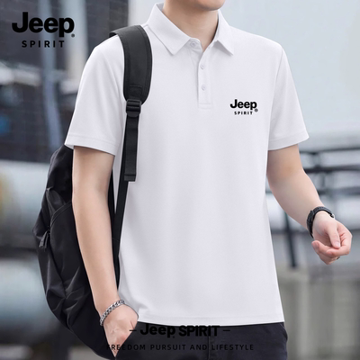 Jeep吉普男士短袖polo衫男款夏季