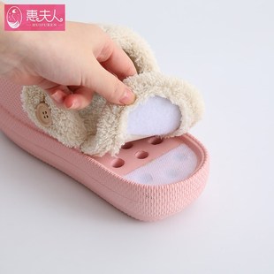 2022新款 拖 防水棉拖鞋 女冬保暖防滑家用J情侣家居外穿可拆卸男士
