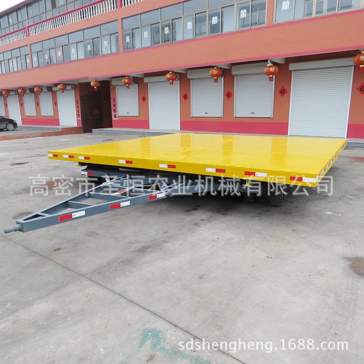 码头货物运输平板拖车工具车拖拉机挂车5000x50005吨重型拖车