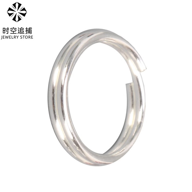 925银双层开口圈项链连接圈