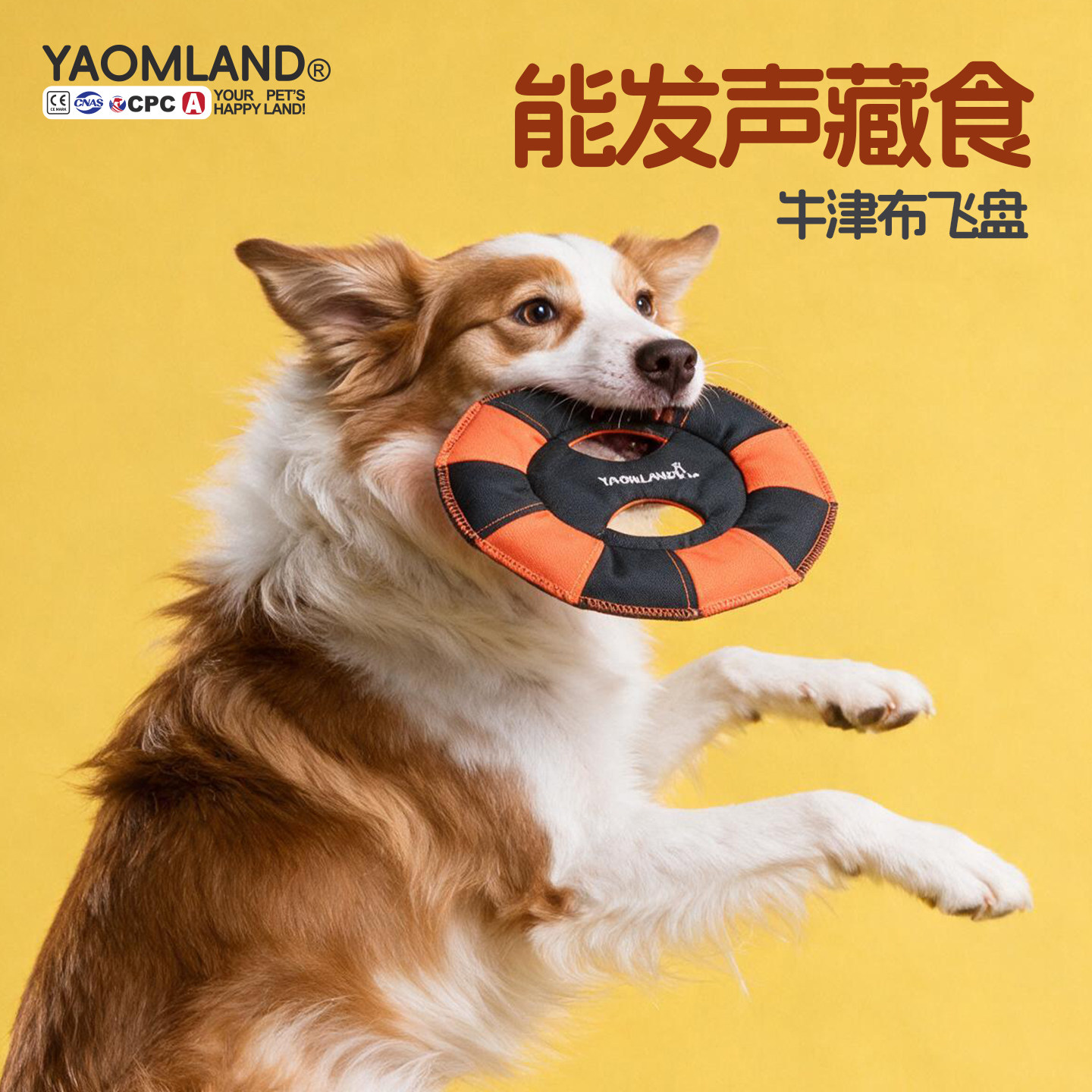 YAOMLAND狗狗玩具藏食发声软飞盘图片