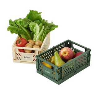 复古桌面a可折叠收纳筐厨房用品家用杂物收纳盒冰箱陈列塑料置物