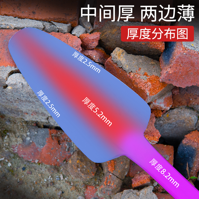手工锻打砖刀加厚砌砖刀圆头双面瓦刀全钢泥刀弹簧钢鱼脊切刀泥工