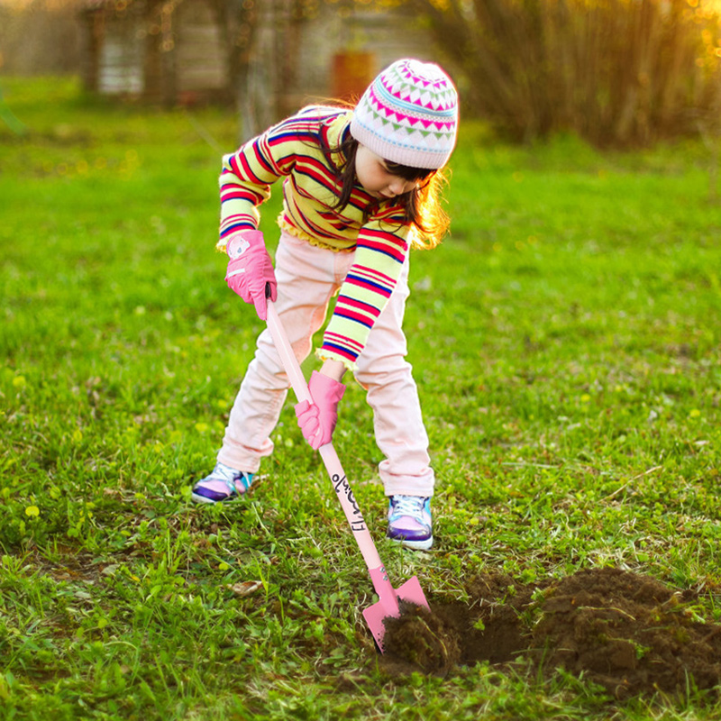 儿童沙滩铲大号园艺工具种植小铁铲子花锄耙子园林工具套装赶海