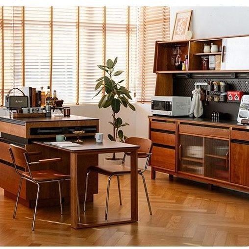 湖心岩板岛台餐桌一体家用可伸缩台实木厨房中岛台樱桃木简约,住宅家具,岛台,淘宝优惠券,粉丝福利购,淘宝优惠卷