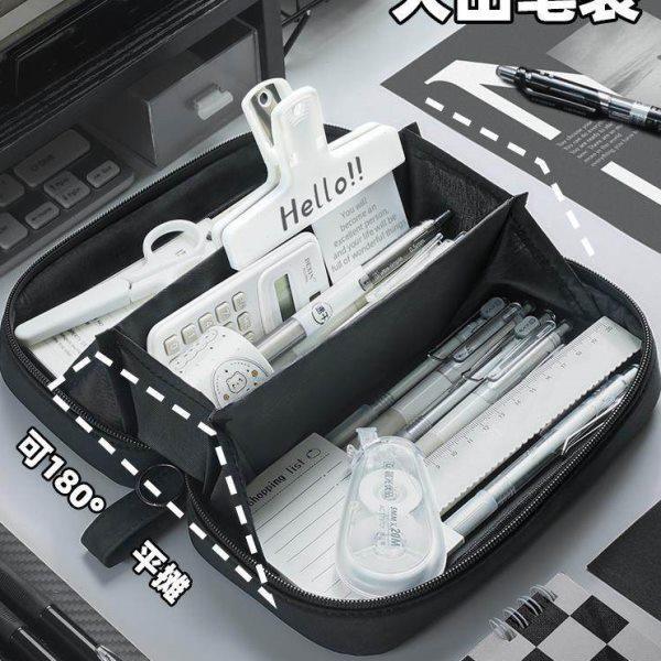 大容量笔袋孩子小学生生颜值透明简约黑色耐脏帆布火山多层,文具电教/文化用品/商务用品,笔袋,淘宝优惠券,粉丝福利购,淘宝优惠卷