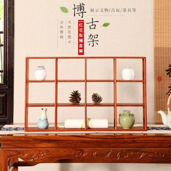 桌面花梨木博古架实木中式紫砂茶壶摆放架工艺品展示架茶具收纳架