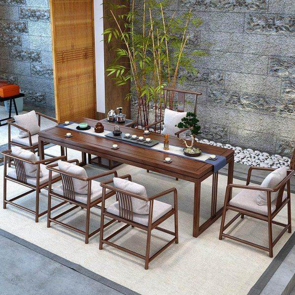 新中式实木茶桌全套功夫泡茶桌椅组合简约禅意茶台书桌一体大板桌,商业/办公家具,茶台/茶桌,淘宝优惠券,粉丝福利购,淘宝优惠卷