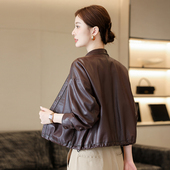 小个子短款 时尚 外套绵羊皮宽松 真皮皮衣女短款 海宁2025春秋新款