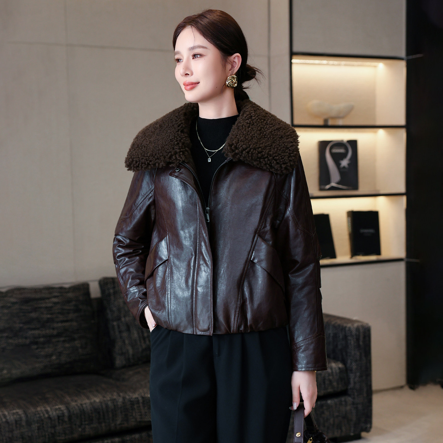 真皮羽绒服女2025冬季新款