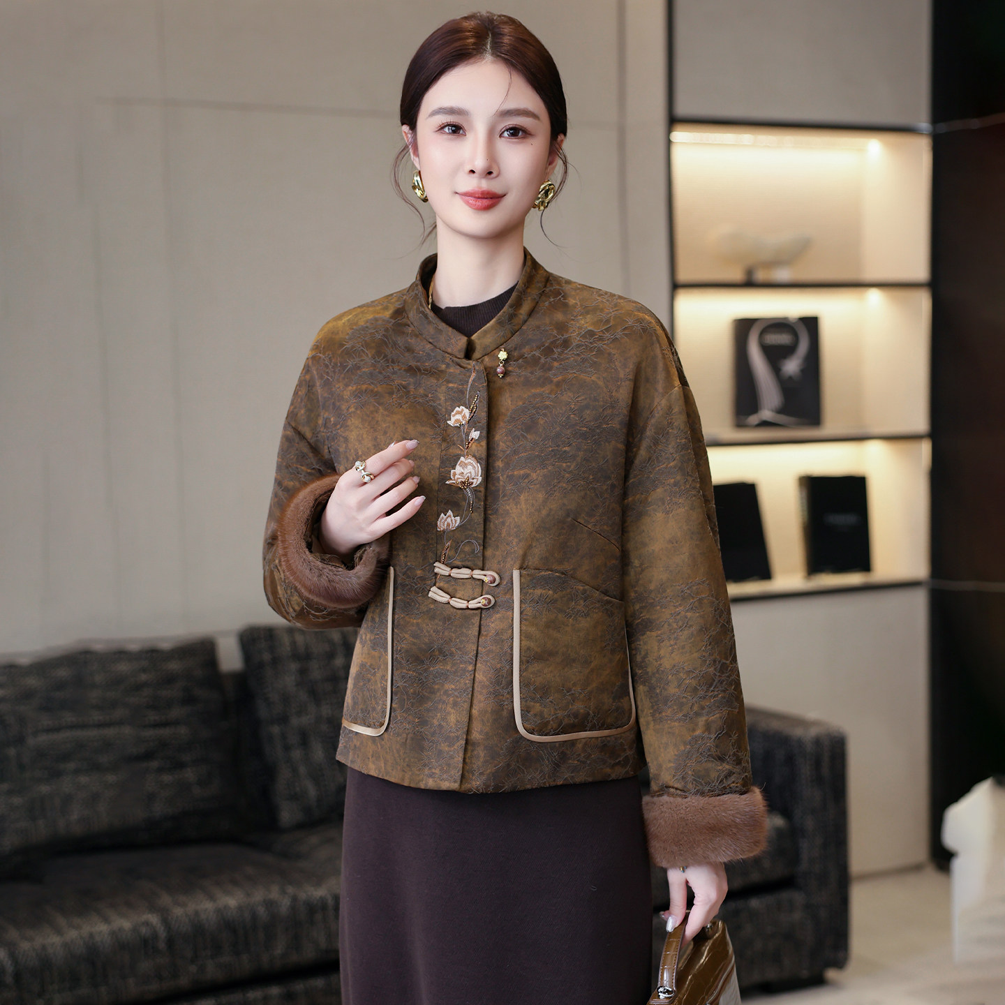 新中式国风鹅绒羽绒服女