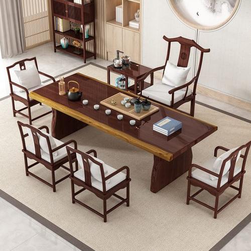 实木大板泡茶桌椅组合新中式家用禅意工夫茶几现代简约一体茶台桌
