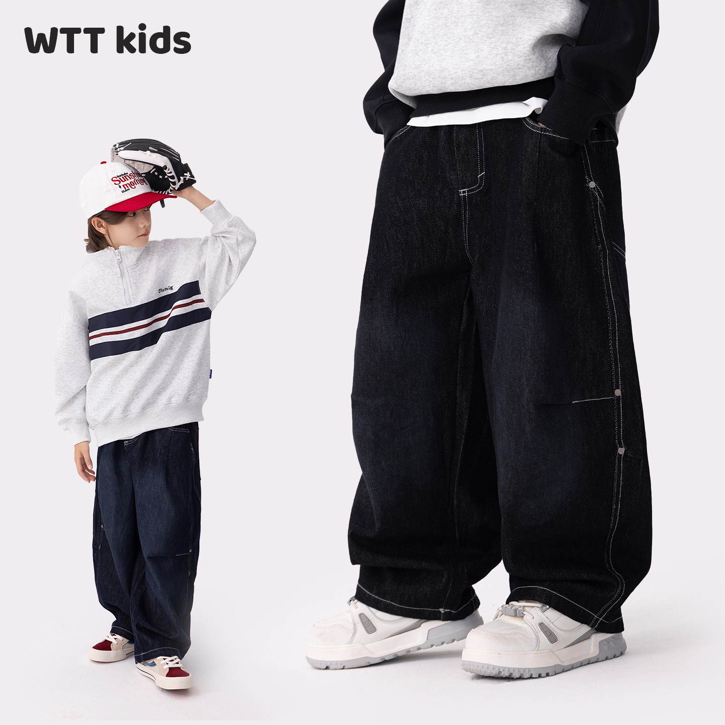 王兔兔儿童牛仔裤宽松休闲秋冬