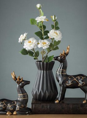 北欧简约花瓶鹿摆件家居饰品客厅酒柜装饰品房间创意陶瓷电视柜