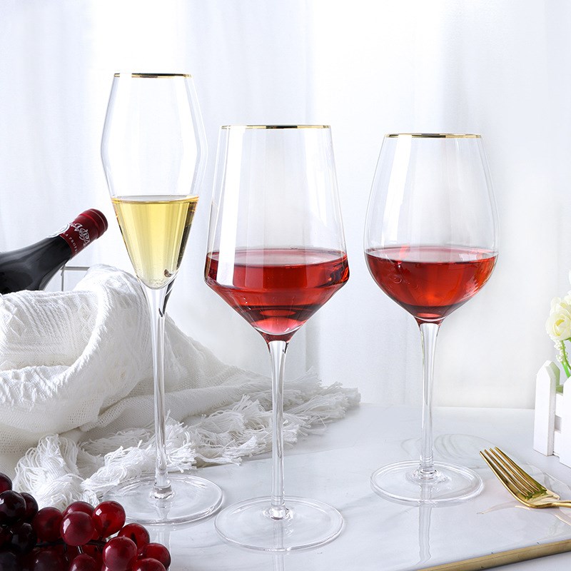 金边斜口勃艮第香k槟杯鸡尾酒杯高脚杯红酒杯葡萄酒杯无铅杯子酒
