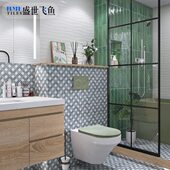 墙砖厕所盛世卫生间瓷砖光飞花砖浴室阳台法式 复古波浪纹柔鱼厨房