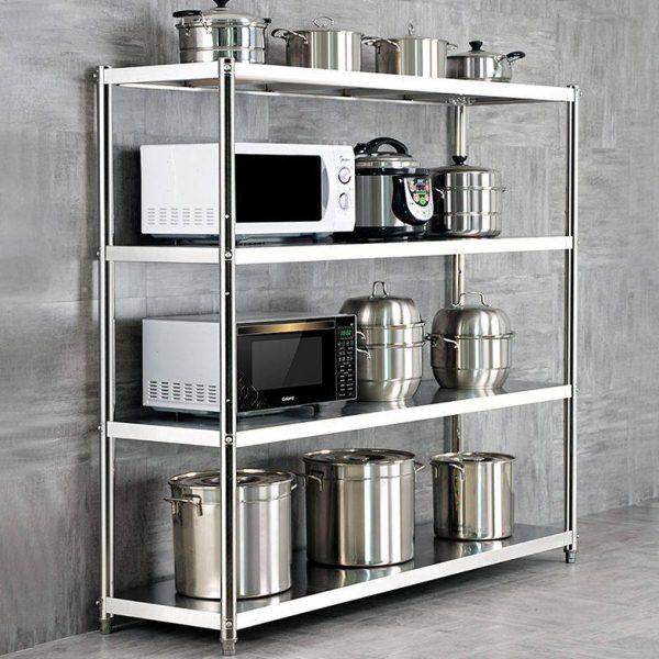 不锈钢四层厨房置物架家用白钢储物架多功能微波炉收纳架烤箱春江,厨房/烹饪用具,微波炉置物架,淘宝优惠券,粉丝福利购,淘宝优惠卷