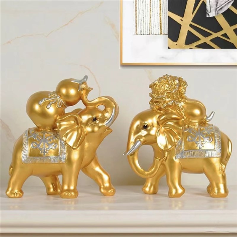 葫芦大象摆件家居客厅创意电视柜酒柜轻奢招财Q装饰品乔迁新居礼