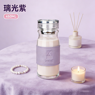 兔兔萌主高级感轻奢水杯2025高硼硅玻璃杯女高颜值泡茶杯茶水分离