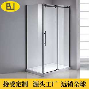 L型浴室干湿分离移门滑轮套装淋浴房一体式整体卫生间玻璃隔断