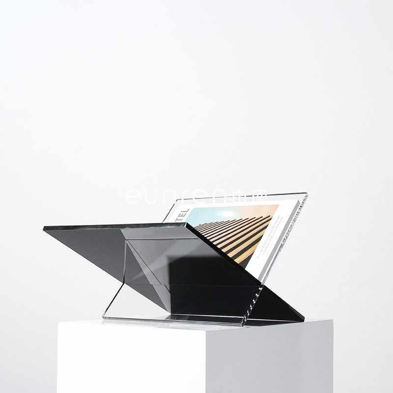 简约现代亚克力软装饰品家居书房桌面收纳书架样板房间杂志架摆件