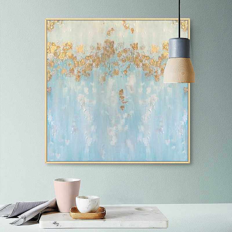 油画手绘金箔抽象星星现代轻奢玄关客厅装饰画沙发背景墙挂画