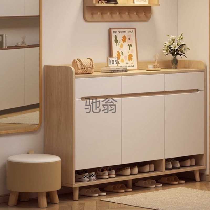lw0实木鞋柜家用走廊门口入户玄关柜一体室内储物柜子新款色鞋架