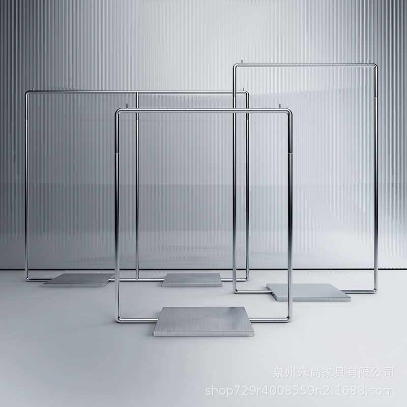 不锈钢拉丝银带板落地挂衣架子童装女装店中岛货架侧挂陈列架货架,玩具/童车/益智/积木/模型,垂直悬浮玩具,淘宝优惠券,粉丝福利购,淘宝优惠卷