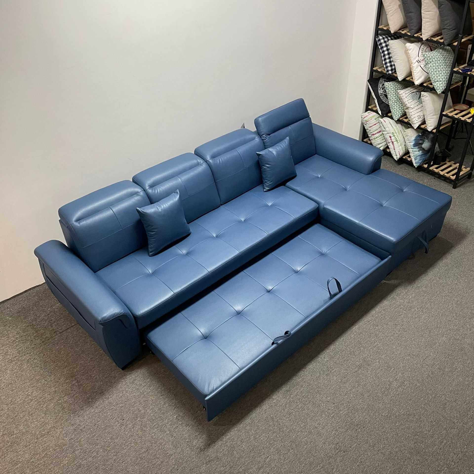 多功能现代简约风折叠沙发床 小户型转角客厅沙发可储物 两用科技