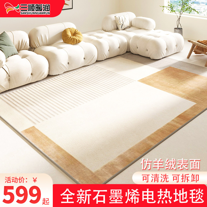 三顺暖润电热地毯石墨烯客厅地暖垫家用可拆卸发热加热地垫地热垫