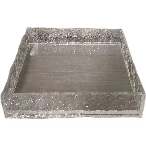 高透明亚克力板定制石头纹条纹五面托盘底座地台展厅艺术品展示台