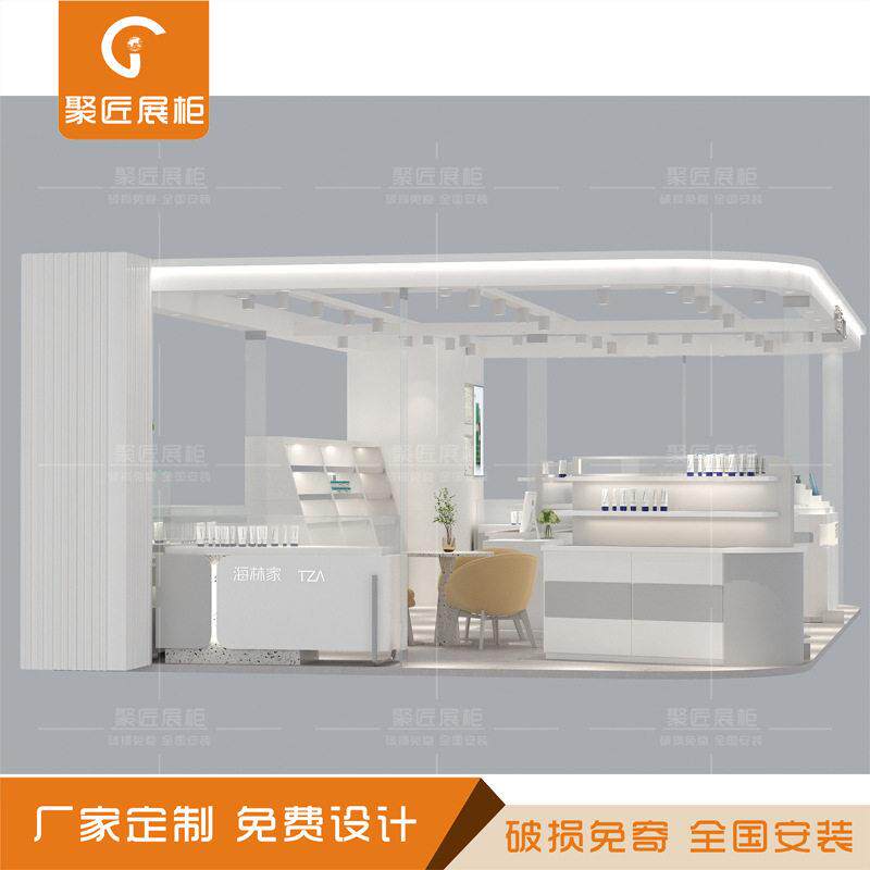 整店定制香展柜调色红口无彩妆展柜护肤水品列中岛柜台面膜阶梯陈