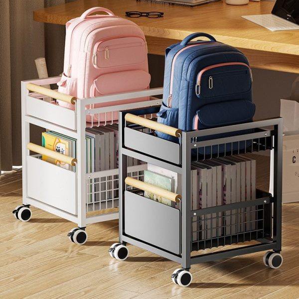 书包置物架可移动小推车书本收纳架家用放书包桌下滑轮书架柜,收纳整理,书桌收纳置物架,淘宝优惠券,粉丝福利购,淘宝优惠卷