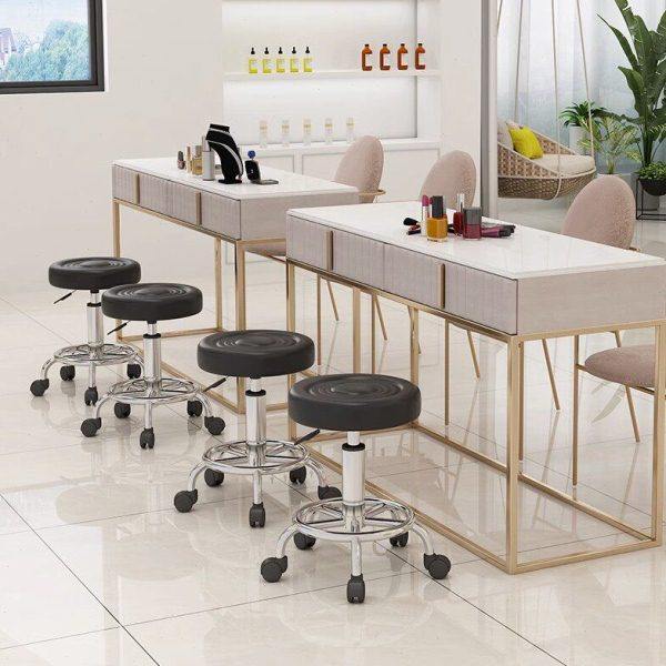 美容院专用美容凳子升降滑轮美发美甲椅理发店大工椅家用化妆圆凳