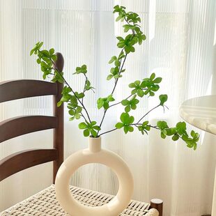 侘寂风马醉木素坯陶瓷花瓶客厅餐桌电视柜民宿台面轻奢装饰摆件