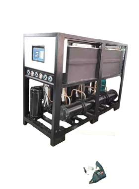 定制30HP水冷式啤酒冷水机_低温型冻水机_304不锈钢三盘管蒸发器