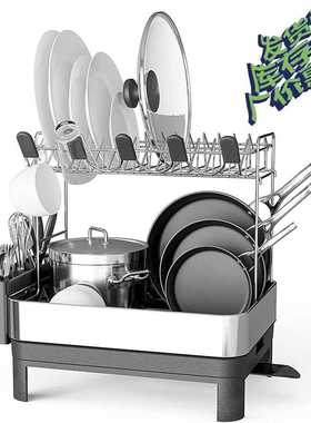 304不锈钢放碗的沥水架水槽上方置物架大号碗筷架带杯架dishrack